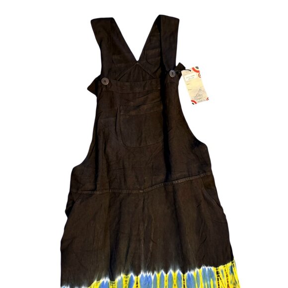 Tie Dye Jumpsuit Overalls Colorful Festival Hippie Boho Chic Romper - Picture 2 of 8